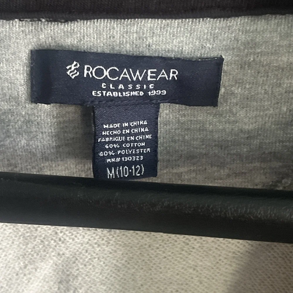 Roca Wear Cardigan sz M 8/10 Gray Retro Y2K Streetwear Hip Hop Urban Throwback